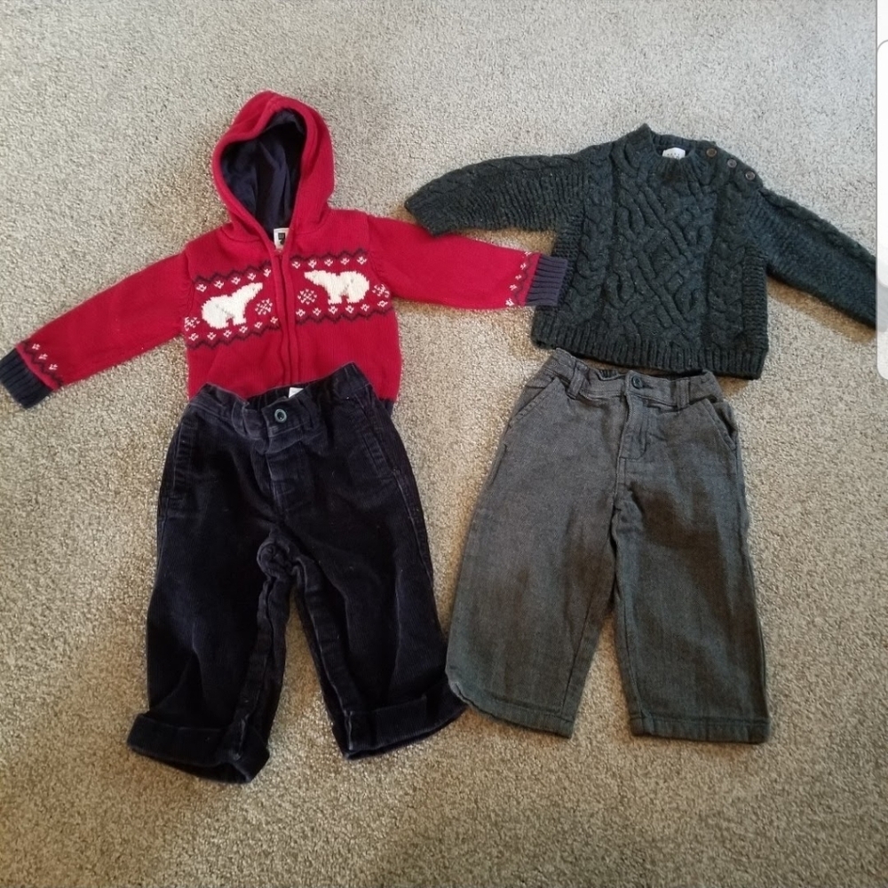 Baby Gap Gymboree Boy 12-18 Month Winter Clothing Two Outfits Sweater Holidays .